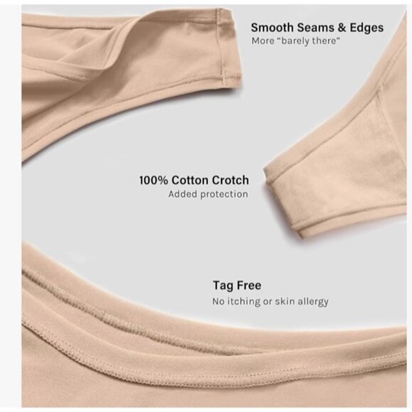 INLYRIC Women's Inbarely Soft Thong - No Show Sexy Panties3 in pack new - Picture 4 of 7